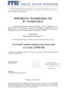 Aprobata techniczna ITB AT-15-6851/2012